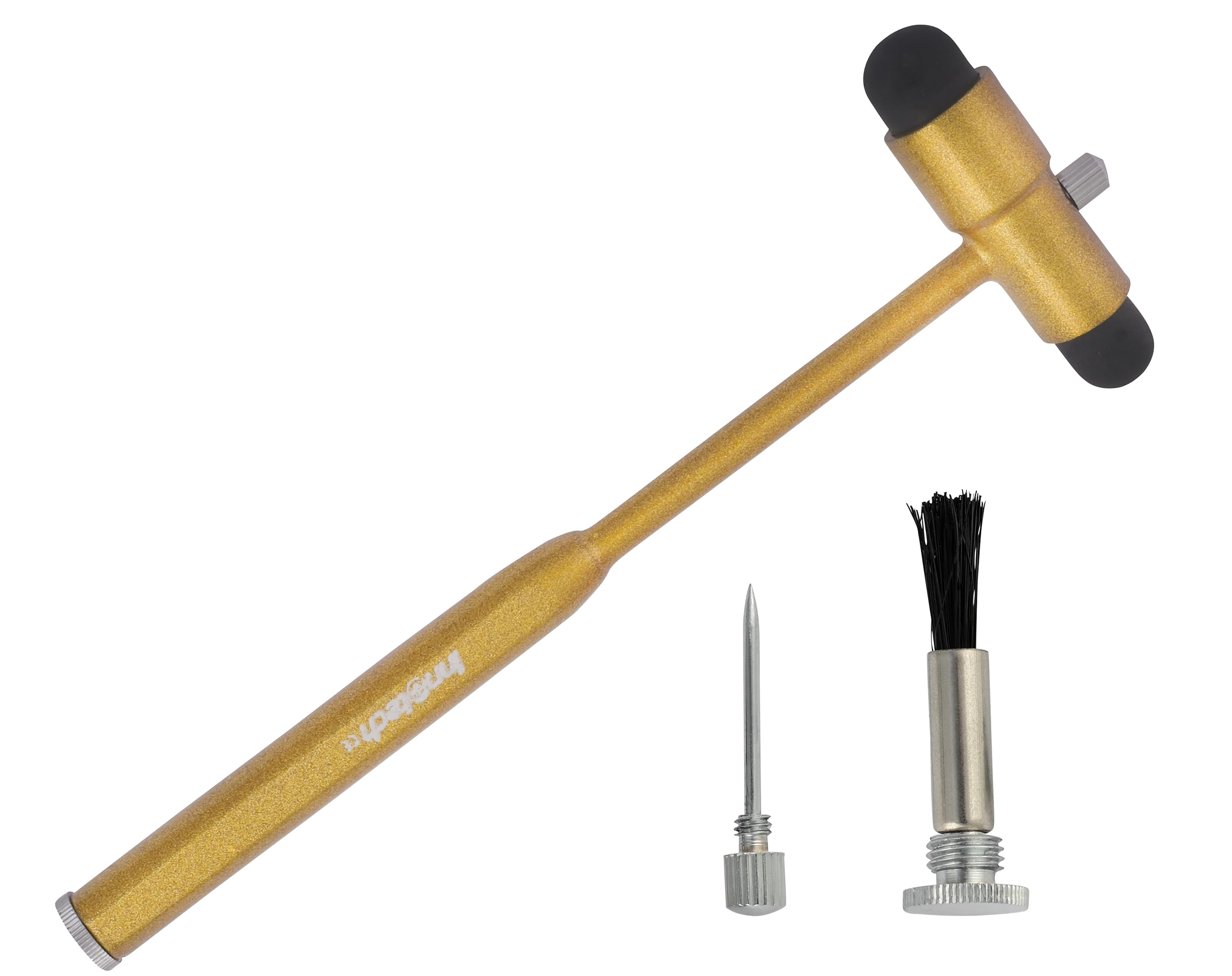 Innotech Neurological Reflex Hammer after Buck with Brush and Needle for Skin Reflexes and Surface Reactions (Gold)