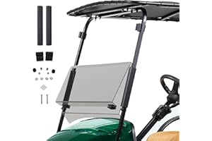 ProFX Golf Cart Windshield Compatible with EZGO TXT | Fold Down Design | Fits 1995-2013 E-Z-GO TXT Models with 3/4 inch Front Struts | Made in America (Tinted)
