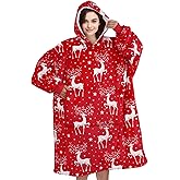 Wearable Blanket Hoodie for Women Men Oversized Sherpa Fleece Sweatshirt Blanket, Plush Flannel Warm Cozy Blanket Gifts