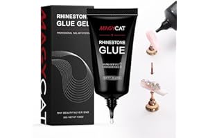 MAGYCAT Rhinestone Glue for Nails 30ML Super Strong Adhesive NO Wipe Gel Nail Glue for Rhinestones 3D DIY Decorations Nail Gem Glue for Nail Crystals Beads Diamond