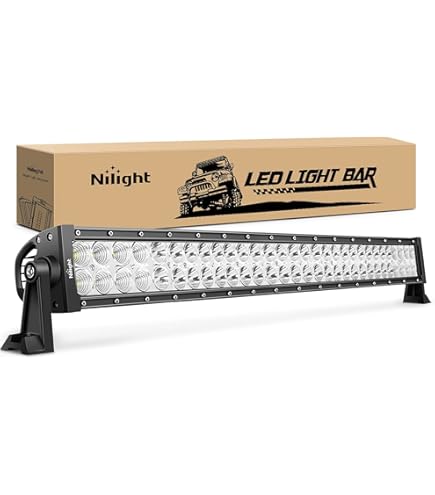 SKYWORLD 32 Inch LED Work Light Bar 405W Curved Flood Spot Cobo Bea LED Work Lights 6000K With