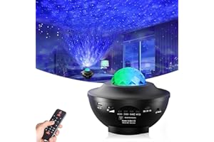 Galaxy Star Projector, Amorno Nebula LED Night Light for Room Decor, Ocean Wave Starry Sky Light Projector for Bedroom/Home T