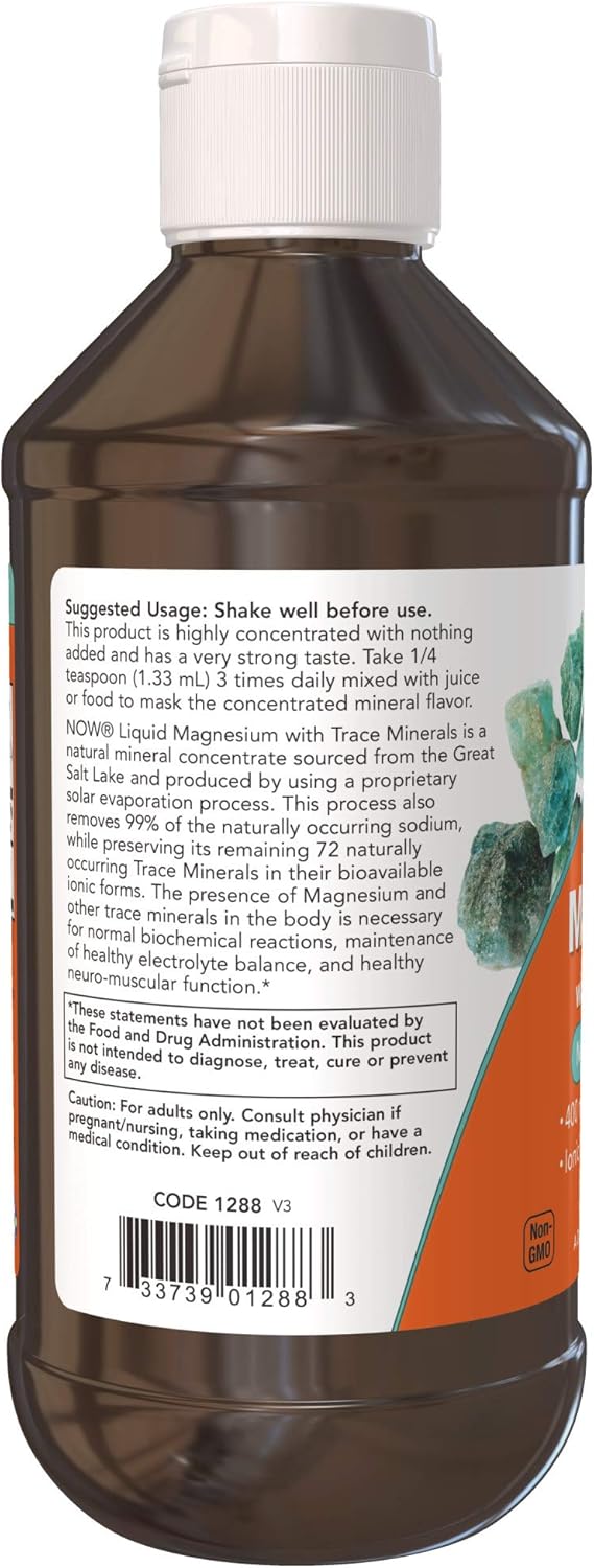 NOW Supplements, Liquid Magnesium with Trace Mineral, Nervous System Support*, 8-Ounce: Health & Personal Care