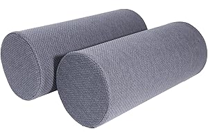 M MUTE TOUCH 2 Pack Round Massage Table Bolster Pillow Pad, Bolster Pillow, Round Pillows, Suitable for Earthlite Massage Table (Grey, 7.8''x19.6'')
