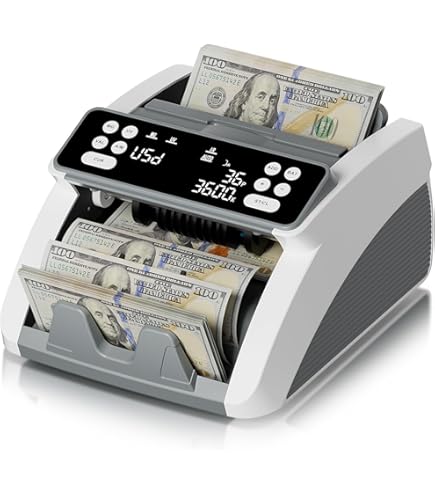 Amazon.com: 自動貨幣計數器附UV MG IR 尺寸圖像偽造偵測器適用於美元