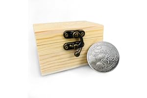 ARK SURVIVOR Good Luck Coin to Bring Luck and Tilt The Odds in Your Favor a Good Luck Charm Gift for Relatives Student Graduates Four Leaf Clover (Deluxe Wooden Engraved Gift Box)