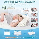 Elviros 2 Pack Cervical Memory Foam Pillow for Neck Pain Blue 2 Heights view 4