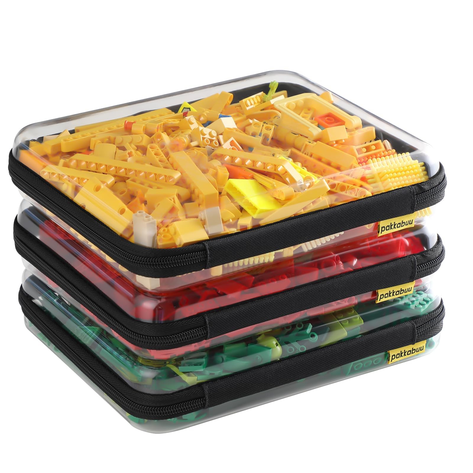 Photo 1 of 3 Pack Large Clear Hard Shell Zipper Case, Sleek Storage Case for Toy, Toiletry. Sturdy Organizing Bins For Journey Stuff, Christmas Storage Bins.