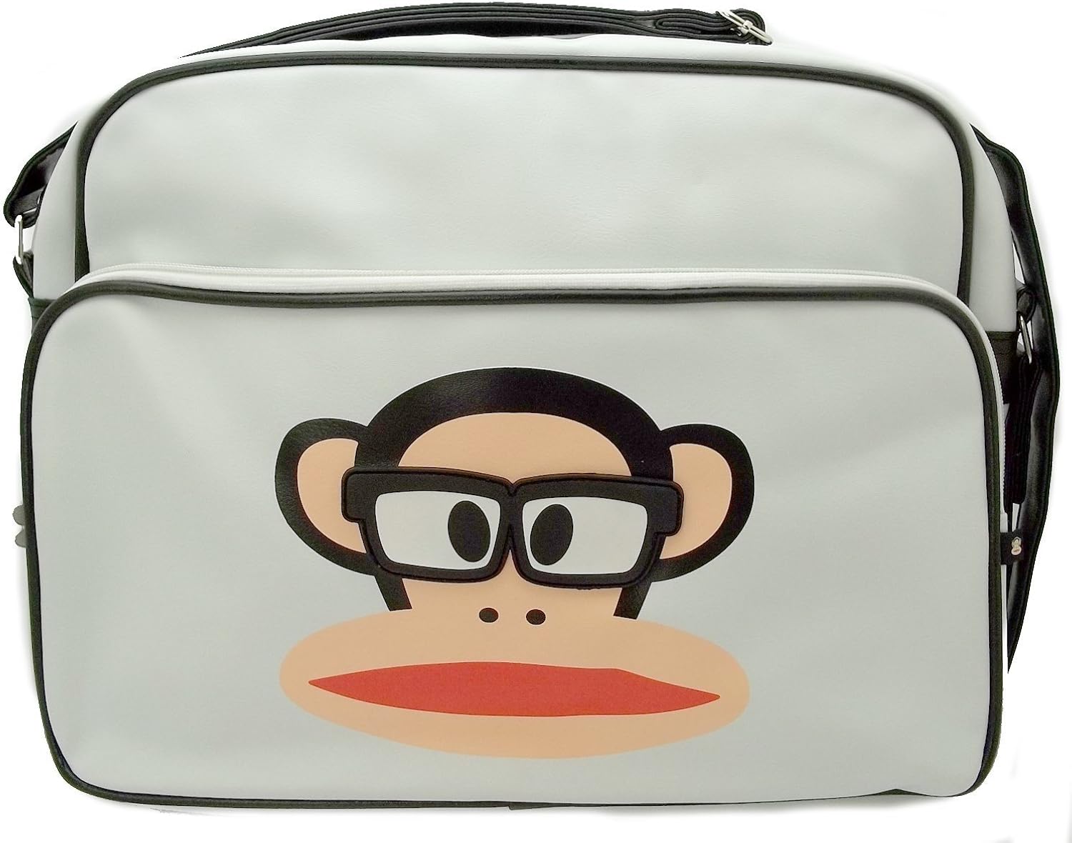 Paul Frank Pfgk8550wht Monkey With Glasses White Zip Up Shoulder