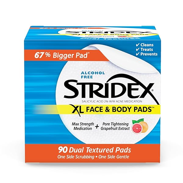 STRIDEX XL FACE BODY PADS, 90 COUNT