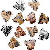 Claw Hair Clips Jaw Clamps - 12PCS Small Hair Claw Jaw Clamp for Thin Hair Styling Accessories Classic Hair Clamp for Women Girls(Amber)