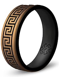 Knot Theory Greek Key Silicone Ring for Men and