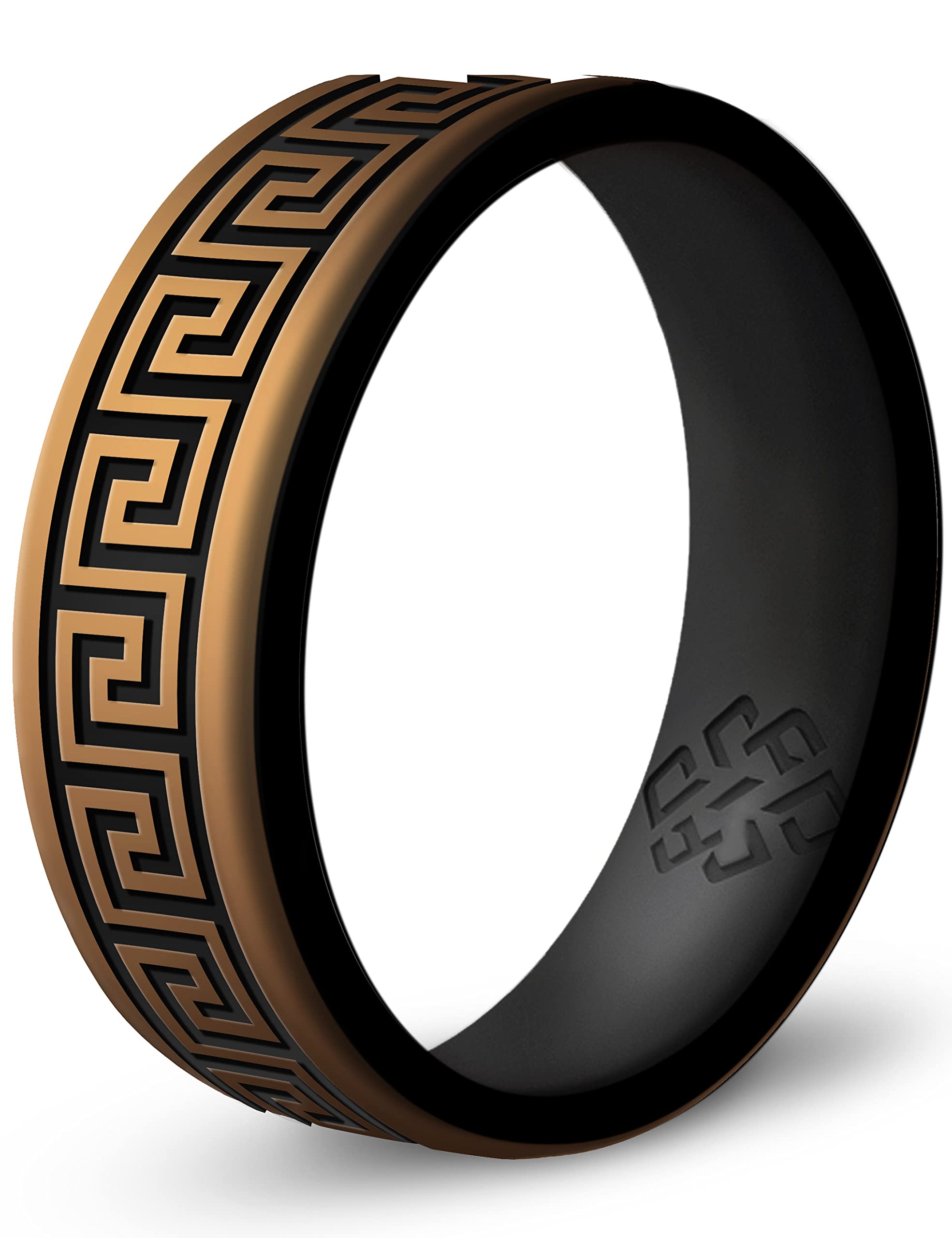 Knot Theory Greek Key Silicone Ring for Men and