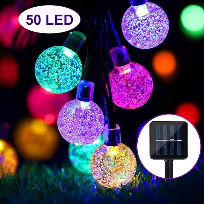 ZWOOS Guirnalda Luces Exterior Solare, 7m 50 LED Luces de Cadena de