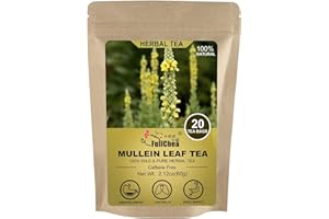 FullChea - Mullein Leaf Tea Bags, 20 Teabags, 3g/bag - Natural Mullein Tea Bags For Lungs - Non-GMO - Caffeine-free - Natural