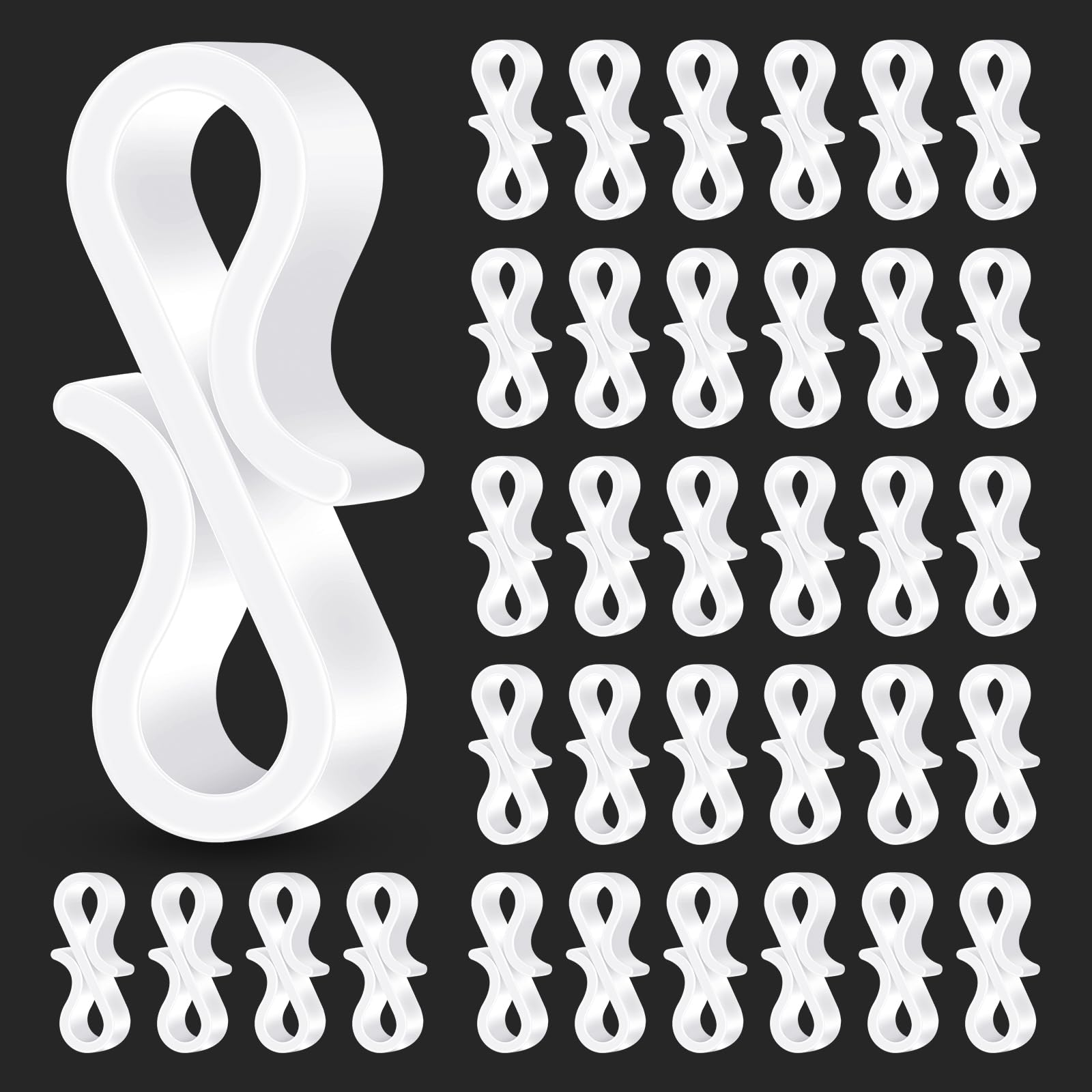 Gcstnn Gutter Hooks for Outdoor Lights, 120 Pcs Mini Plastic S Gutter Clips for Hanging Outside String Lights, Icicle Fairy Lights, Christmas Tree Decorations-White