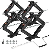 OULEME 24" RV Camper Scissor Jack, 6500 lbs Travel Trailer Leveling Stabilizer with Crank Handle & Drill Socket - Set of 4