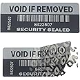 Security Stickers Labels Void if Removed Tamper Proof with Serial Numbers X 1000 in Black