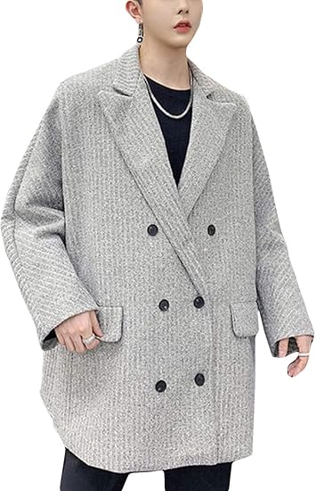 Bscool ジャケット メンズ ゆったり ニット テーラードジャケット カジュアル 秋 冬 オーバーサイズ アウター ファッション 無地 スーツジャケット オシャレ ビック ブレザー グレー コート ジャケット 通販 Amazon