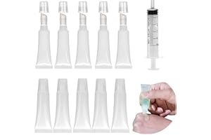 Empty Lip Gloss Tubes, Wanfoou 10 Pcs 10ml Clear Soft Squeezable Lip Balm Containers Refillable Mini Cosmetic Tubes with Disp