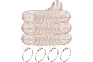 JUYO VONSAN 2.5 inch PU Dust Collection Hose 23ft Heavy Duty Flex Clear Dust Collector Hose With Clamps (Polyurethane, 2.5' X 23ft)
