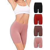 voenxe Women Cotton Boy Shorts Underwear,Lady Boxer Brief,High Waist Anti Chafe Short for Under Dress,Soft Biker Panty 4Pack