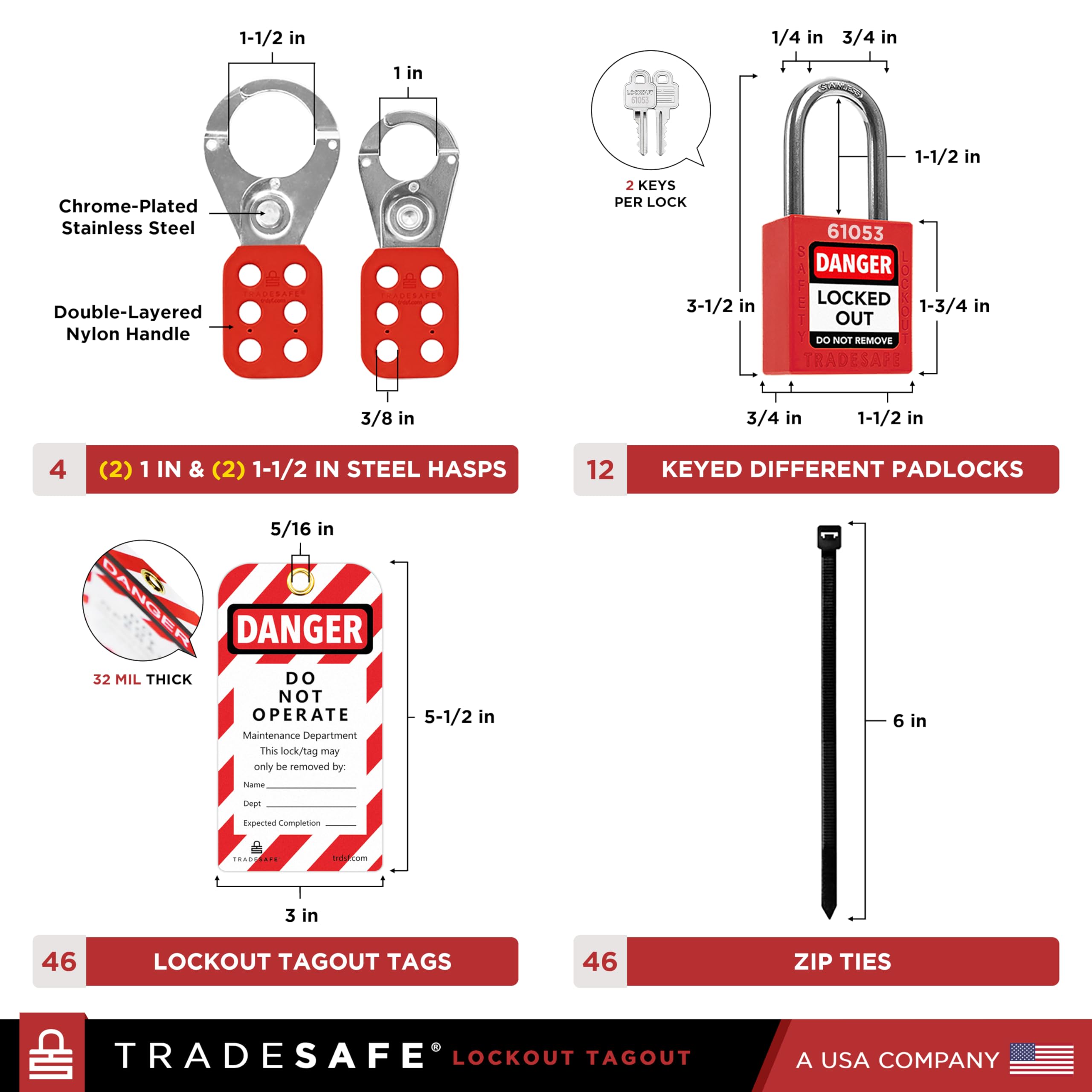 Mua TRADESAFE Lockout Tagout Cabinet - 75 Pieces Loto Devices, Loto ...