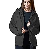 Cloud Essentials Oversized Zip Up Hoodie for Women, Soft Fleece Cotton Blend, Cozy Full Zip Sweatshirt