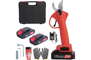 OUYANG Electric Pruning Shear Cordless, Professional Electric Pruner with 2 Pack Rechargeable 2000mAh Lithium Battery - 30mm (1.2inch) Cutting Diameter Portable Power Pruners for Gardening TreeTrimming