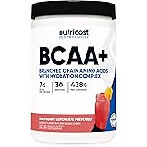 Nutricost BCAA + Hydration Powder (Raspberry Lemonade) 30 Servings - Branched Chain Amino Acids with Hydration Complex - Gluten-Free, Non-GMO