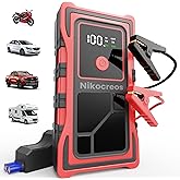Portable Car Battery Jump Starter,3000A Peak Starter Battery Pack for up to 10L Gas and 8L Diesel Engine,12V Jump Starter with LCD Display and 3 Modes Flashlight