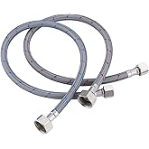 Faucet Supply Lines, 12" Length Bathroom Kitchen Faucet Connector Braided Nylon Water Supply Line 3/8" Comp x 1/2" Comp 2Pcs (1 Pair)