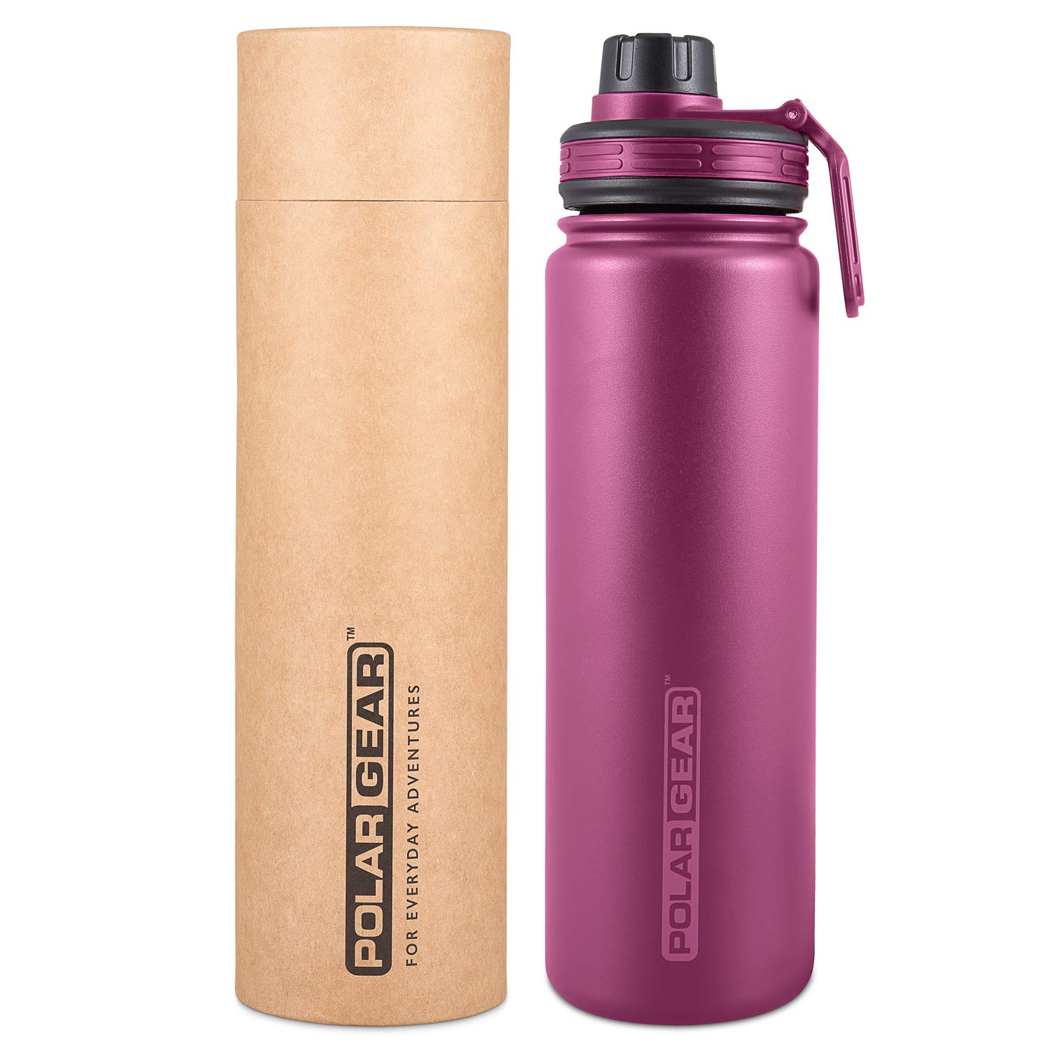 Hydra Surge Stainless Steel Reusable Water Bottle -700ml, Vacuum Insulated, Double Wall, Metal Leakproof Flask, 2 Separate Lids, Keeps Hot For 12 Hours, Cold for 24 Hours, For Sports, Gym, Work -Berry