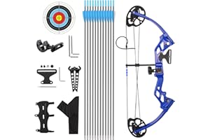 WUXLISTY Compound Bow and Arrow for Youth and Beginner, Archery Bow Set for Kids 8-12, 16-20 lbs Draw Weight, 17.3"-26" Draw Length
