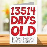 Stuff4 37th Birthday Card Funny 13514 Days Old A5 Humour UK Made view 3