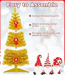 DEWUR Pre-Lit Artificial Christmas Tree, Warm White