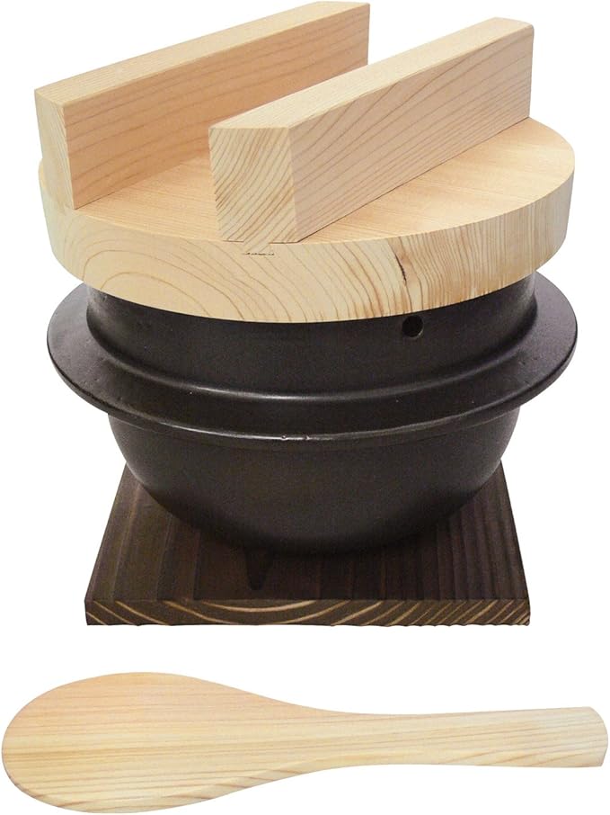 Made in Japan Professional Ceramic Rice Cooker with Lid / Rice paddle