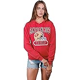 Ultra Game Women's NFL Official Distressed Graphic Super Soft Hoodie Pullover Sweatshirt
