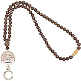 Smongdelis Rainbow Wood Beaded Lanyards for Id Badges Holder, Teacher Breakaway Mental Health Matters Lanyard for Keys Cute Boho Neck Keychain Id Lanyard for Women
