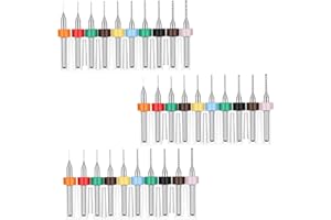 TUCNOEU 30pcs Drill Bits 0.3mm-1.2mm Small Drill Bits for Precision PCB, Jewelry, CNC Engraving, Metal & Plastic
