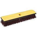 Amazon Basics 12" Deck Rectangular Brush With Soft Bumper, Black & Yellow