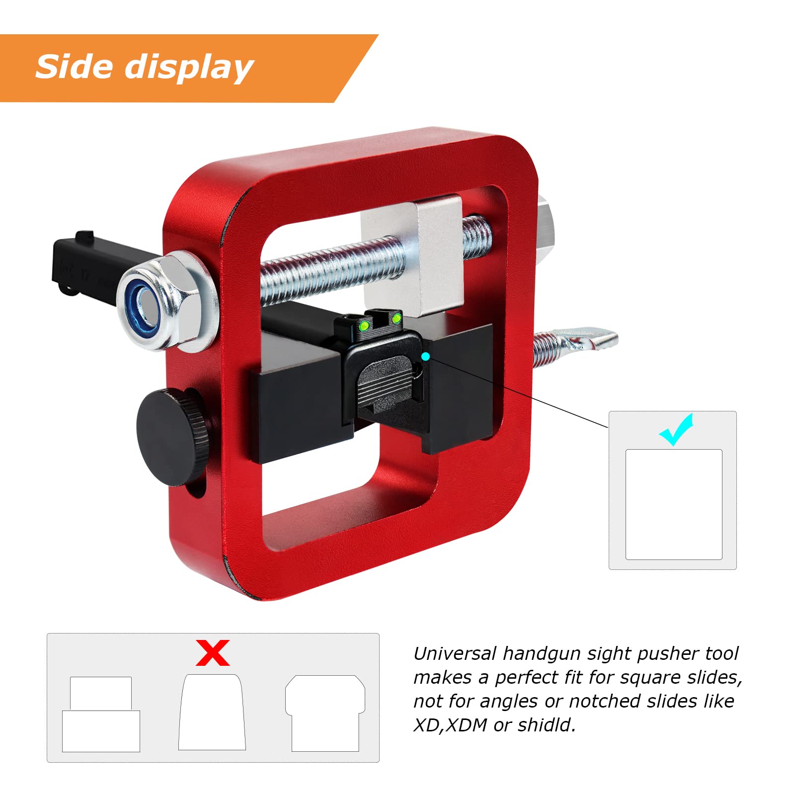 MOTAFAR Universal Handgun Sight Pusher Tool for 1911, Glock, Shield, Sig and Others