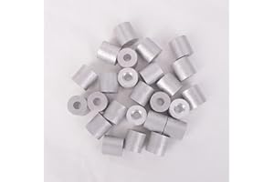 HIGOOD Wire Rope Stop Sleeve, for Wire Rope Dia. 1/4", Aluminum Alloy, PK 25