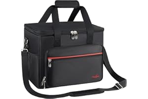 MUSBEAT Microphone Case for 8 Mics, Travel Microphone Bag with Foam for Wired and Wireless Microphones, Microphone Carrying Case with Adjustable Strap for SM58s Vocal Mics, Mic Clips, XLR Cables and Charger