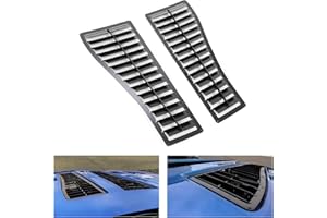 HECASA Steel Hood Louver Inserts Hood Scoop Compatible with 1985-1990 Chevy Chevrolet Camaro Z28 IROC-Z IROC Vented Heat Extractor Steel Black Powder Coated