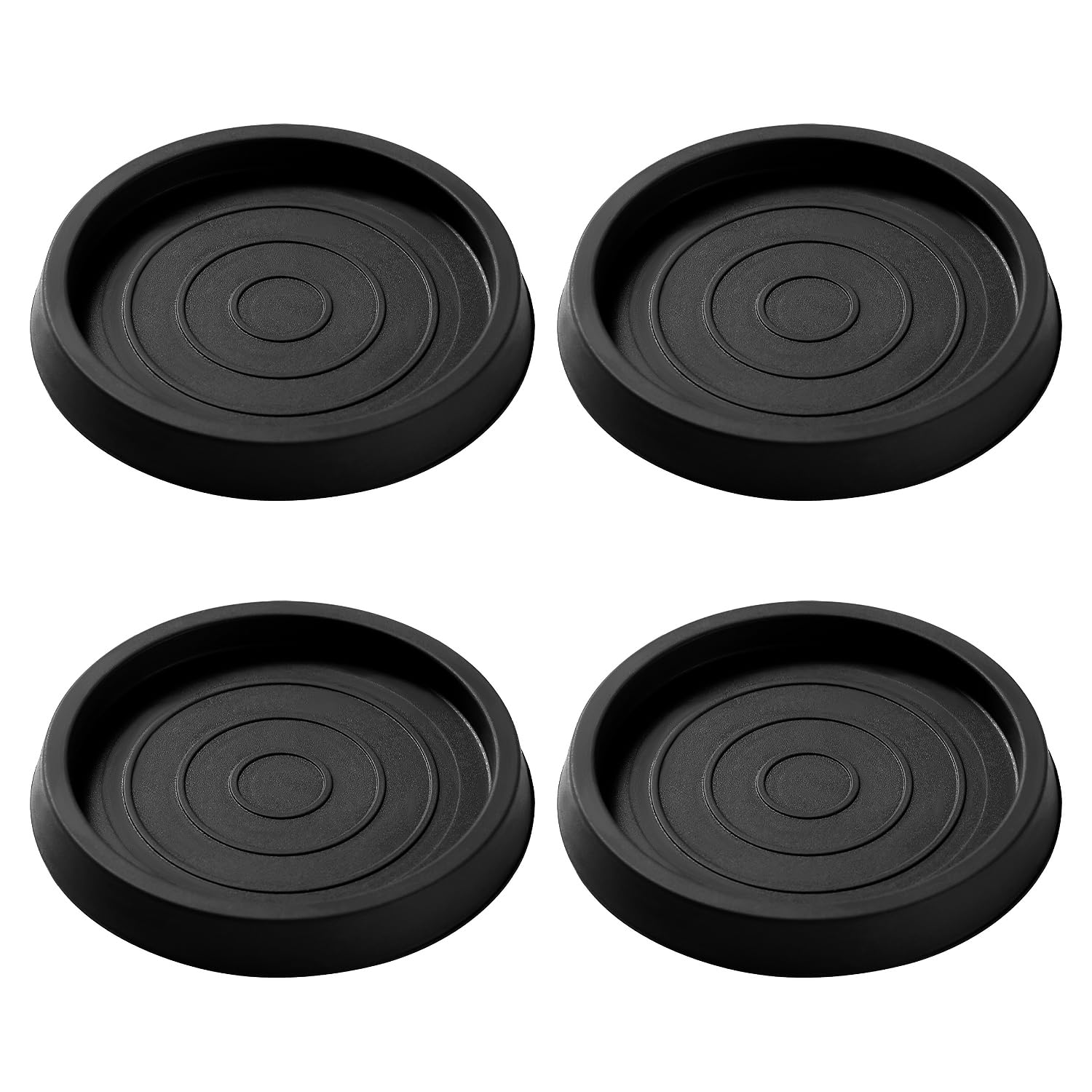 VooGenzek 4 PCS 2.5”/6.4cm Round Non Slip Furniture Pads, Bed Stoppers Rubber Furniture Feet, Furniture Coasters for Hardwood Floors, for Bed Cabinet Sofa Chair Table Piano, Black
