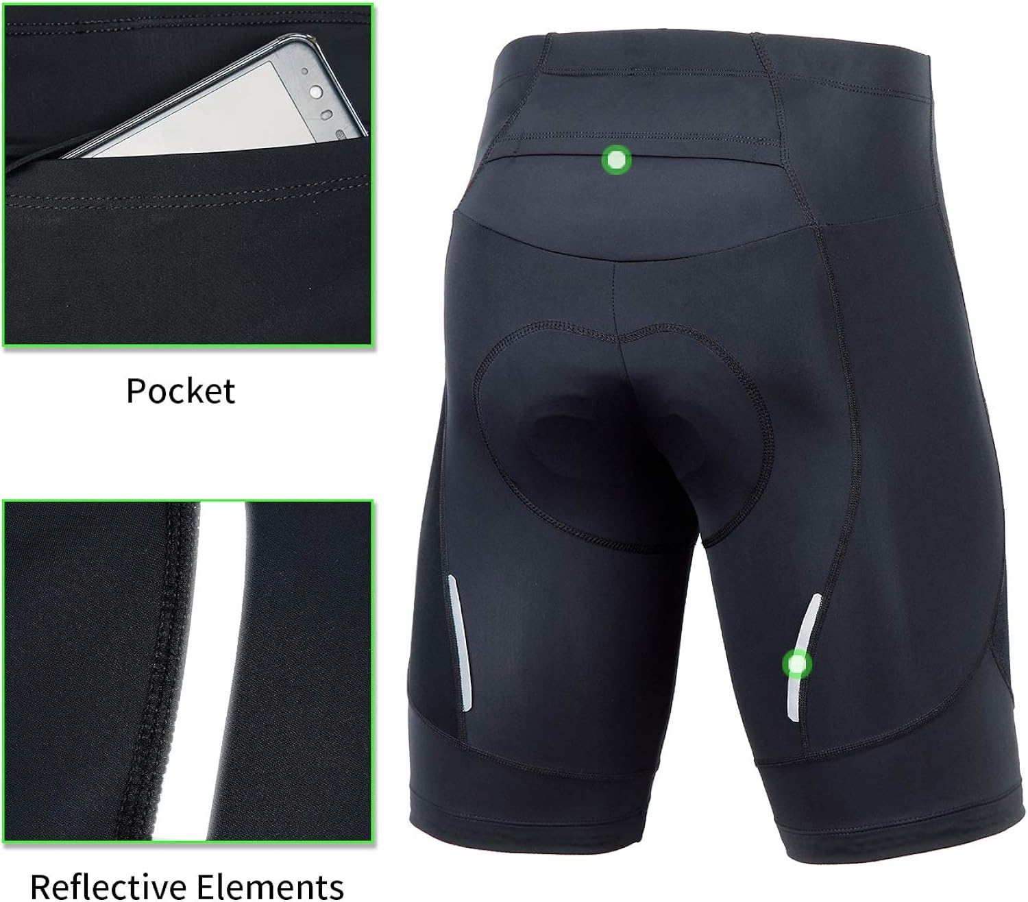 beroy Men's Comfortable Bicycle Cycling Pants, 3D Padded Bike Shorts: Clothing