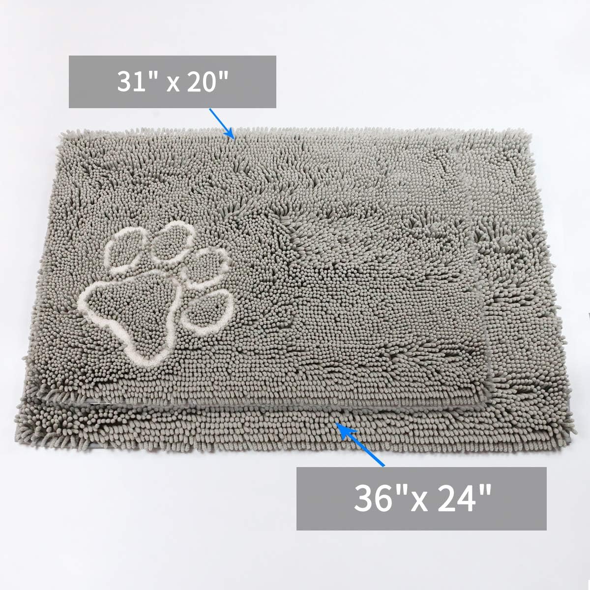 RUGKING Absorbent Microfiber Dog Door Mat, Prevent Mud Dirt Dog