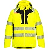 Portwest DX461 Men's DX4 Waterproof Hi Vis Winter Jacket Safety Workwear Hooded with Pockets