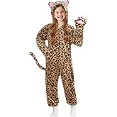 Halloween Costume for Girls - Cheetah Cat Costume for Kids Leopard Costumes Animal Onesie Pajamas for Girl Ages 4-12 Year Old